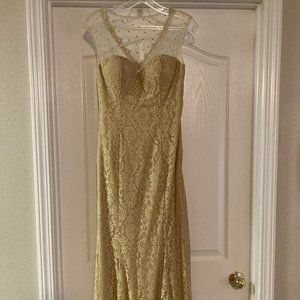 Formal long dress, lace with rhinestones, size 4 by "B'Dazzle"